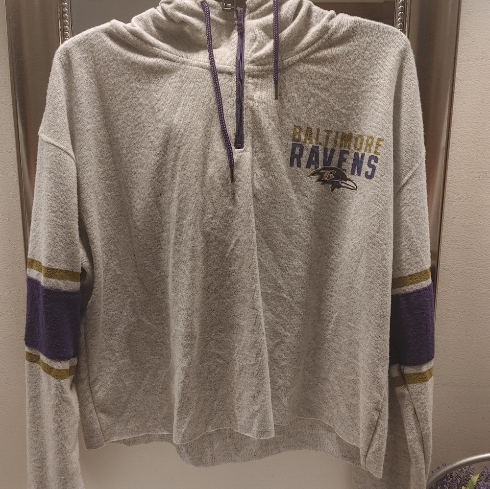 Super Soft Baltimore Ravens Quarter Zip Hoodie